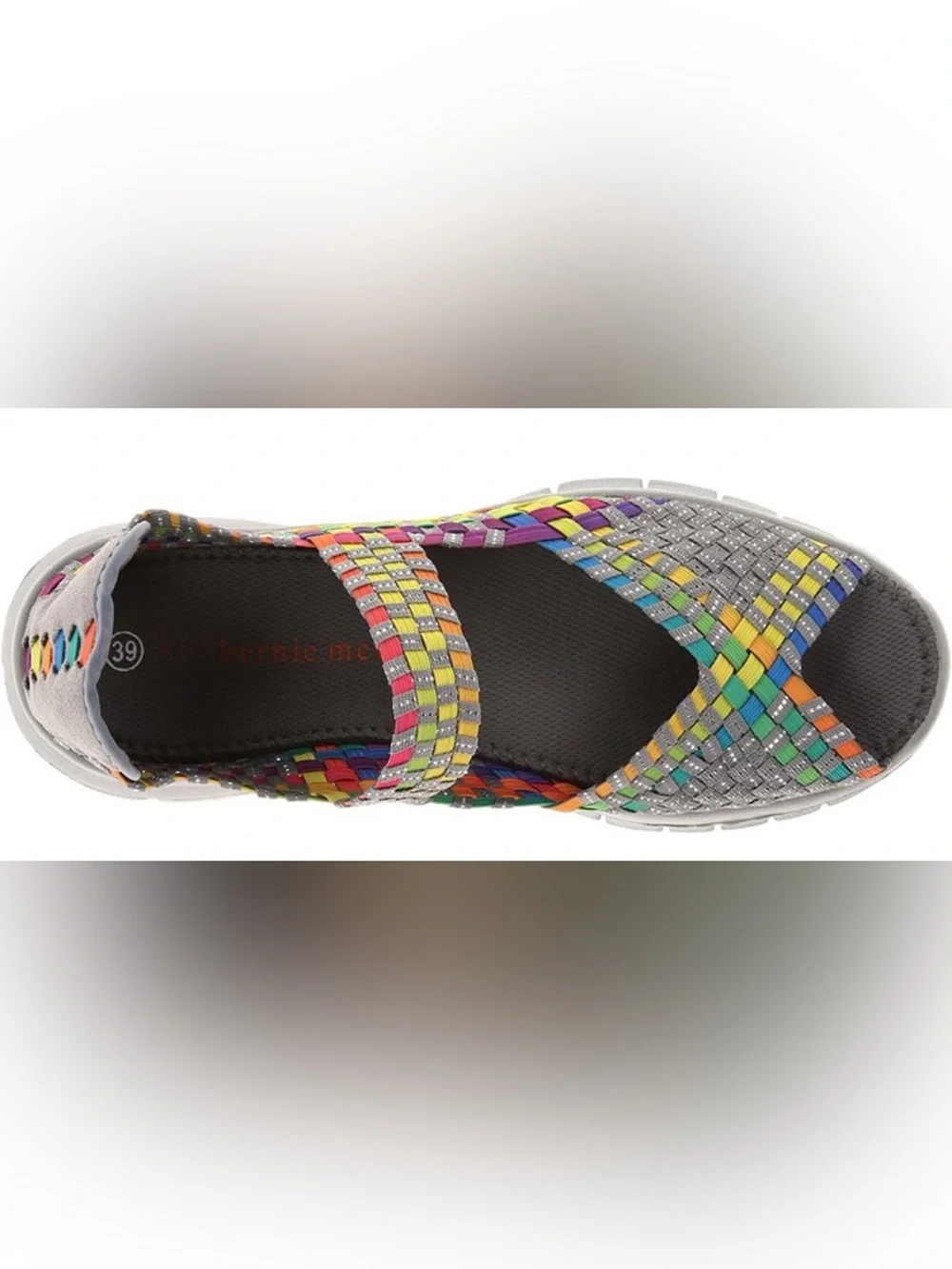 Bernie Mev Multicolor Hand Woven Peep-Toe Elastic Wedge Sport Sandal Size 39(8)